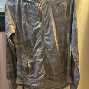 Gray Camouflage Zip-Up Hoodie
